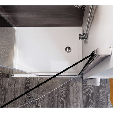 Modern bathroom with an anti-slip shower tray and glass enclosure.