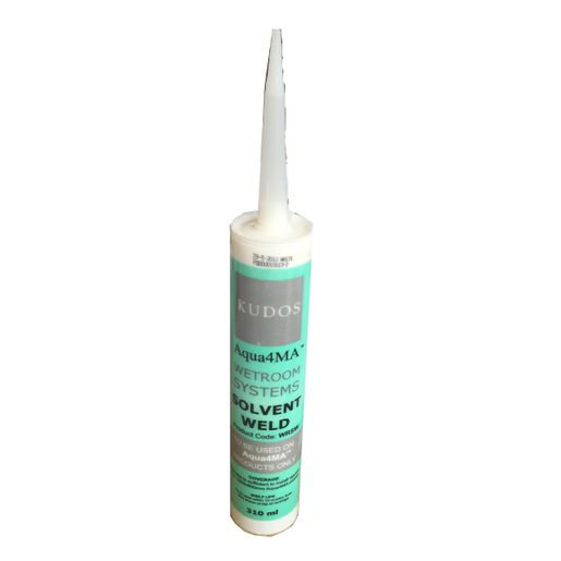 Aqua4ma solvent weld tube, 310ml, essential for securing waterproof joints in the Evolution wetroom system for long-lasting durability.