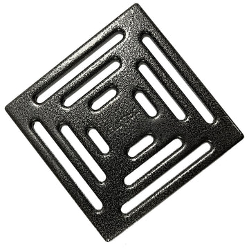 Hammered antique silver shower drain grill cover for DALLMER fast flow drain. Square 140mm x 140mm replacement cover with a textured finish.