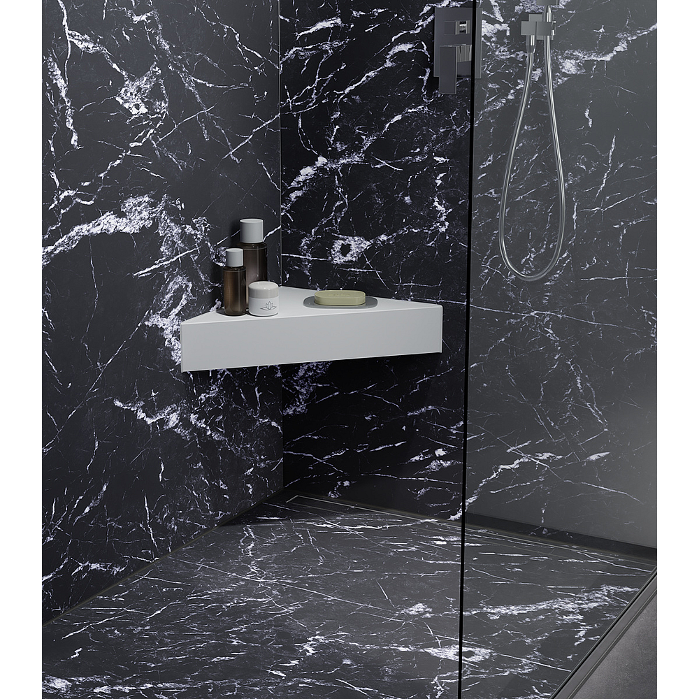 wedi Sanoasa Corner Top Seat - Pure White, Mineral Finish