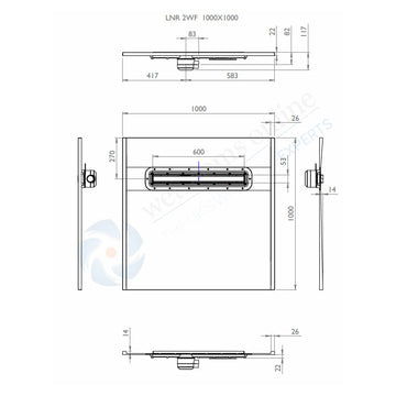 Impey Aqua Dec Linear 2 - 1000 x 1000 x 22mm