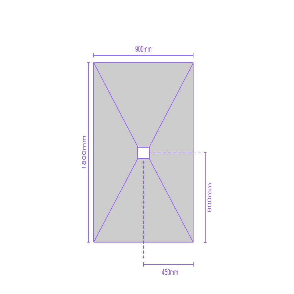 Jackoboard Aqua Flat Wet Room Shower Tray & Drain: 1800 x 900 x 20mm