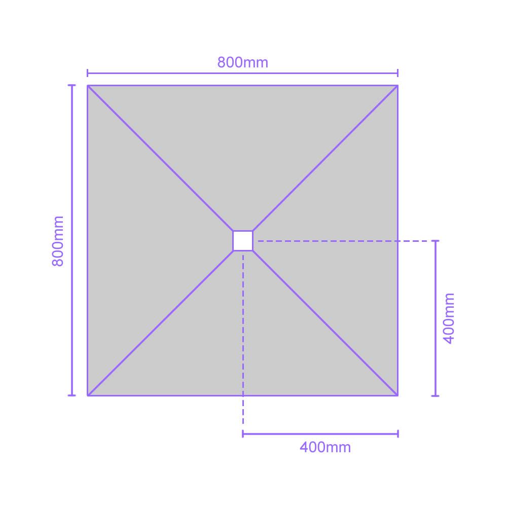 Jackoboard Aqua Flat Wet Room Shower Tray & Drain 800 x 800 x 20mm