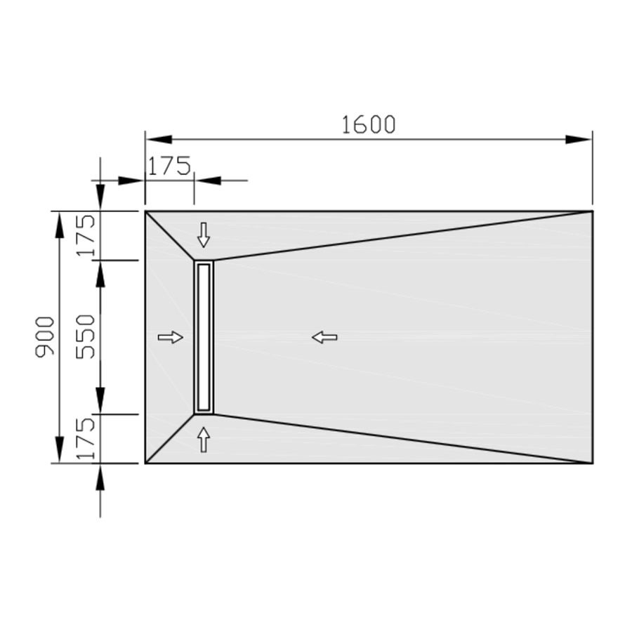 Jackoboard Aqua Line Easy Linear - 1600 x 900 x 30mm