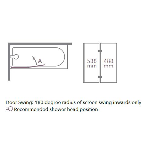Merlyn 6mm 2 Panel Folding Bath Screen - MB13