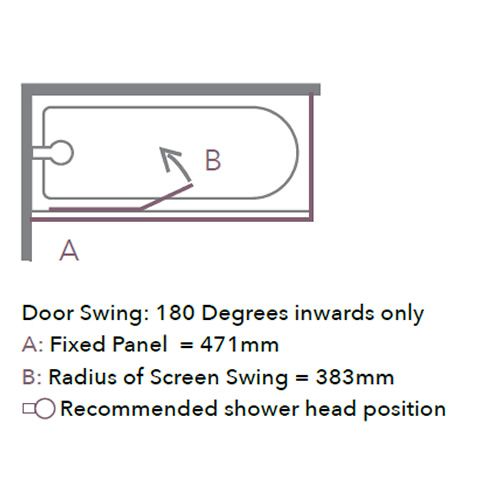 Merlyn 6mm 2 Panel Hinged Bath Screen - MB3C
