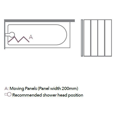 Merlyn 4mm 4 Panel Folding Bath Screen - MB4