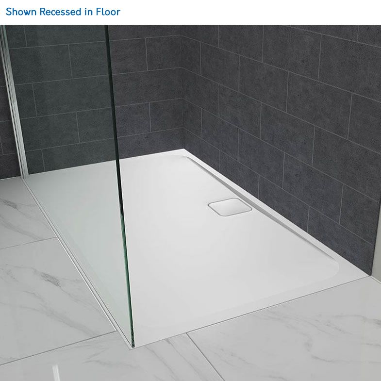 Merlyn Level25 shower tray recessed in floor, 1400 x 900mm.