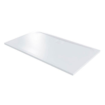 Merlyn Level25 shower tray with drain, 1300x800mm, angled view