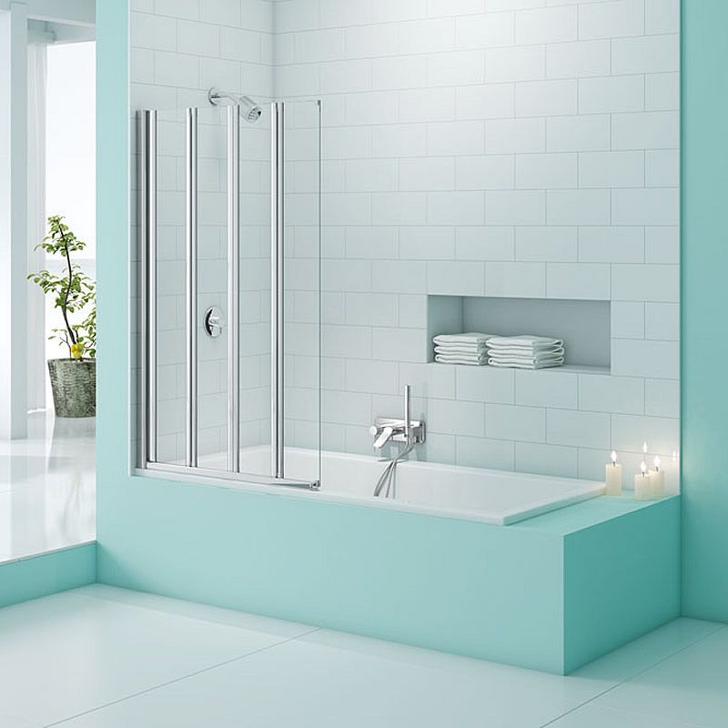 Merlyn SecureSeal 4 Fold Bath Screen in modern bathroom