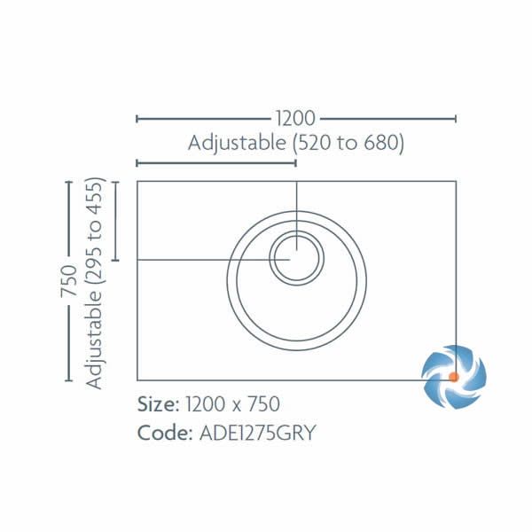 Impey Aqua Dec Easy Fit wet room shower tray former 1200 x 750 x 22mm with circular central drain and included drain assembly.