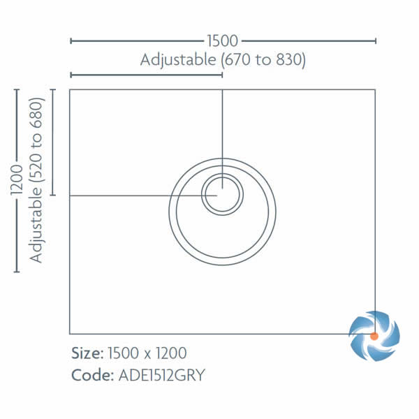 Impey Aqua Dec Easy Fit wet room tray 1500 x 1200 x 22mm with integrated drain system, ideal for tiled floor wet room installations.