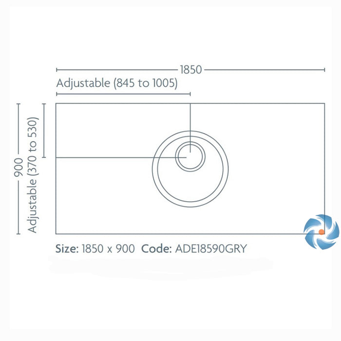 Impey Aqua Dec Easy Fit wet room tray 1850 x 900 x 22mm with central drain and robust construction for tiled floor installations.
