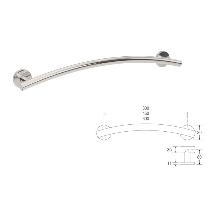 Contour Opulence Arch Grab Rail - Stainless Steel