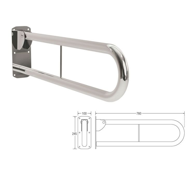 Contour Opulence Hinged Arm Support - Stainless Steel