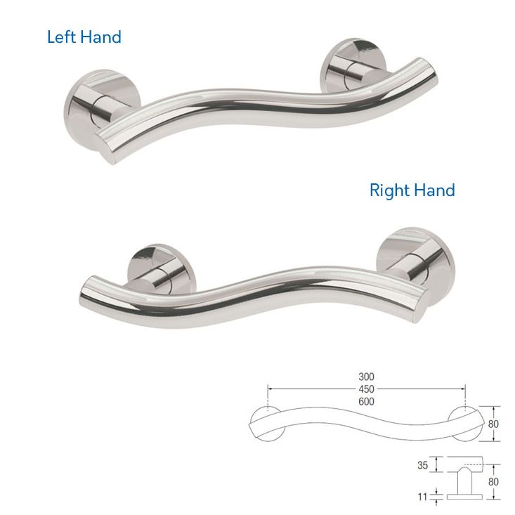 Contour Opulence Wave Grab Rail - Left Hand