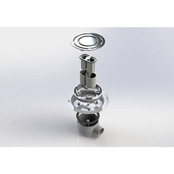 Chrome plated vinyl floor drain gully with horizontal outlet