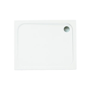 Top view of Merlyn MStone Stone Resin Shower Tray 1200 x 900 x 50mm with right-hand waste outlet, ideal for modern bathrooms.