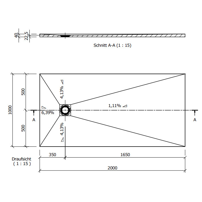 wedi Fundo Primo 2000 x 1000mm