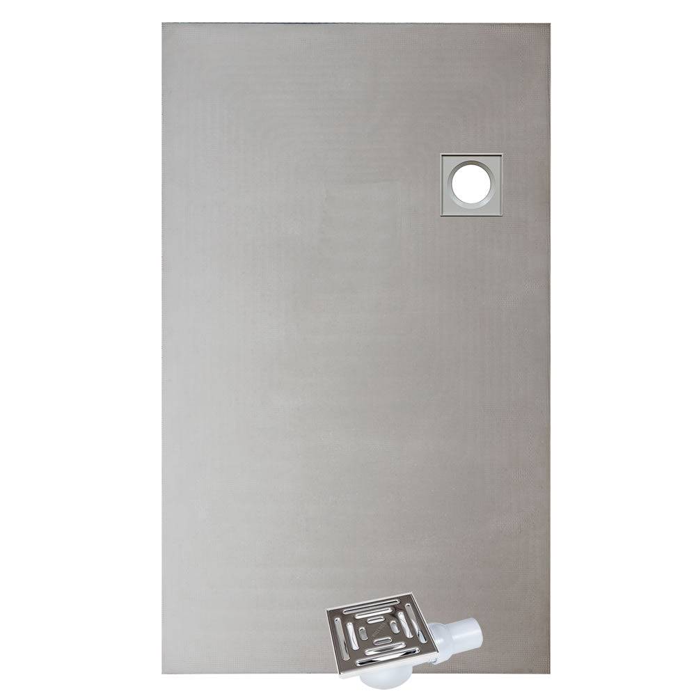 WetBase® walk-in shower tray kit with right corner drain, 1200 x 900mm, ideal for tiled wet rooms and underfloor heating systems.
