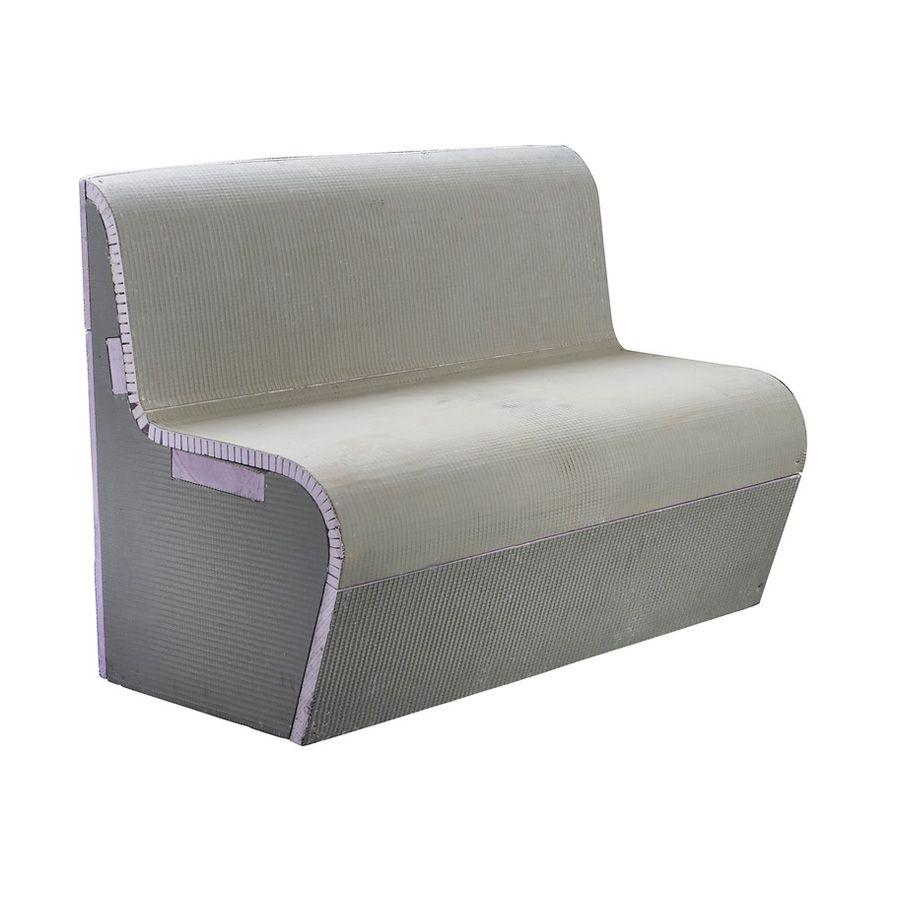 Tileable bench seat with curved edge and backrest