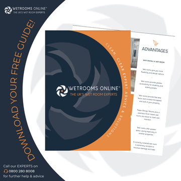 Wetrooms Online new website launch guide promotion.