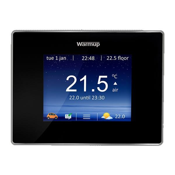 Smart underfloor heating thermostat with digital display showing temperature.