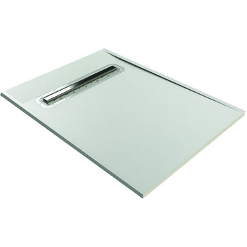 Impey Aqua-Dec Linear 2 wet room shower tray, sleek design.
