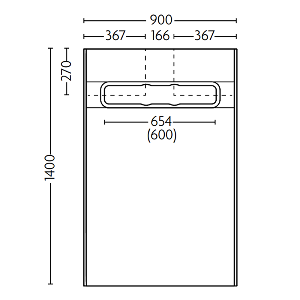 Impey Aqua Dec Linear 2 Wet Room Tray & Drain - 1400 x 900 x 22mm