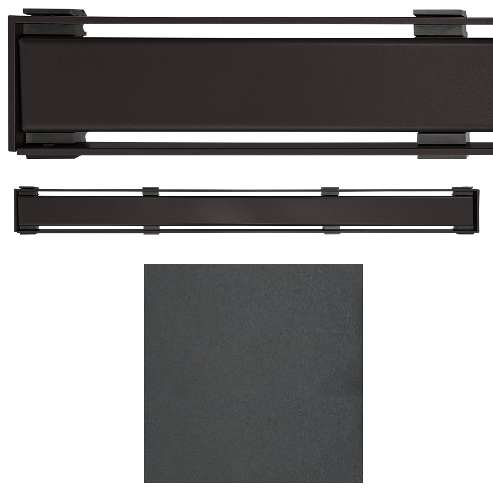 WetBase Linear Universal Shower Drain Channel Cover - Matt Black