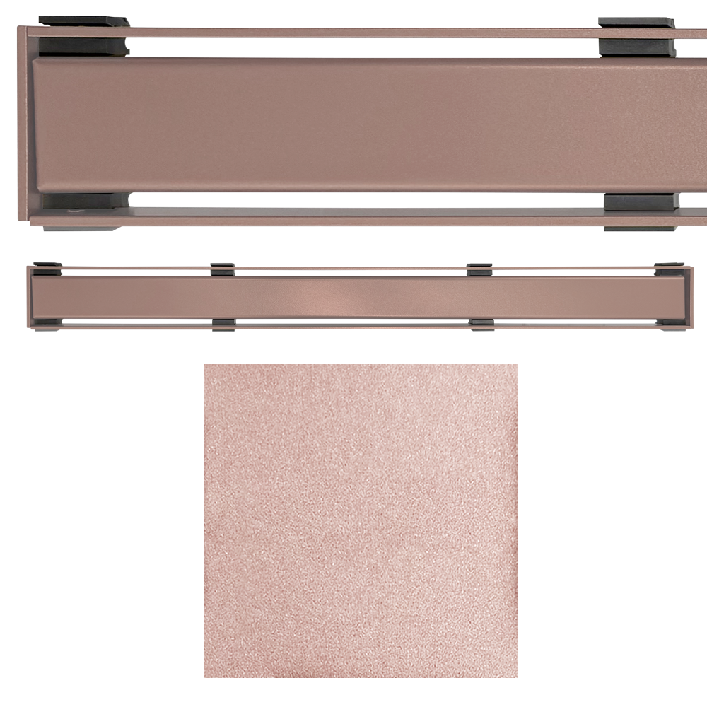 WetBase Linear Universal Shower Drain Channel Cover - Rose Gold