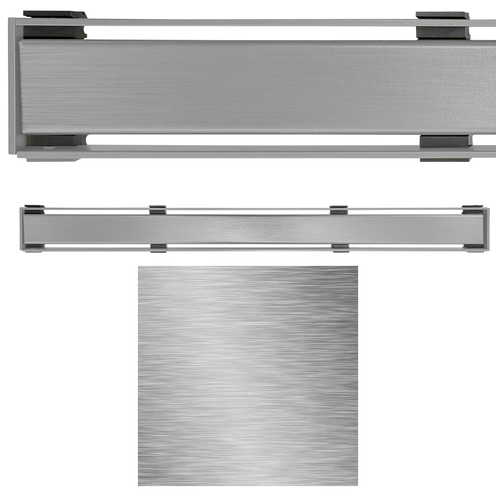 WetBase Linear Universal Shower Drain Channel Cover - Brushed Stainless Steel