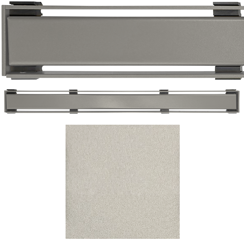 WetBase Linear Universal Shower Drain Channel Cover - Satin Nickel