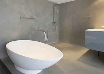 Micro-cement wet room flooring finish