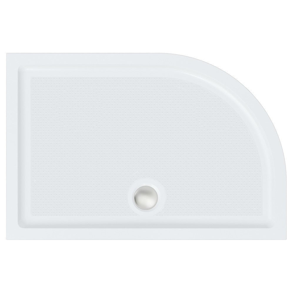 Roman Solid Surface Anti Slip Shower Tray in OS Quadrant shape, 1200 x 900 x 40mm, with a textured surface for enhanced grip and safety.