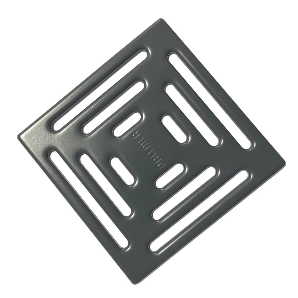 Matt grey shower drain grill cover compatible with DALLMER drain. Durable and stylish replacement for wet room drains, ensuring efficient water flow.