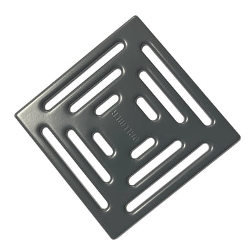 Matt grey shower drain grill cover compatible with DALLMER drain. Durable and stylish replacement for wet room drains, ensuring efficient water flow.