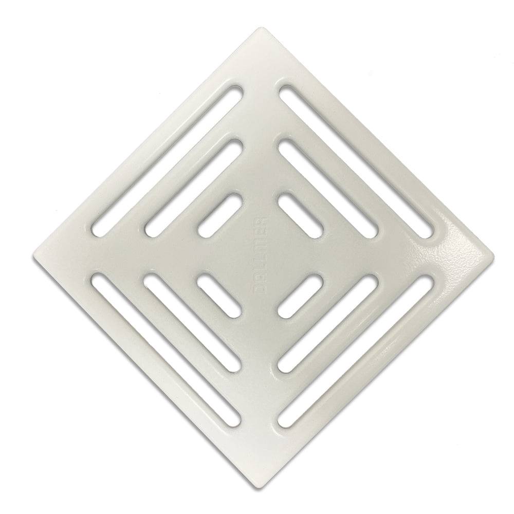 White drain cover with linear slots for WetBase.