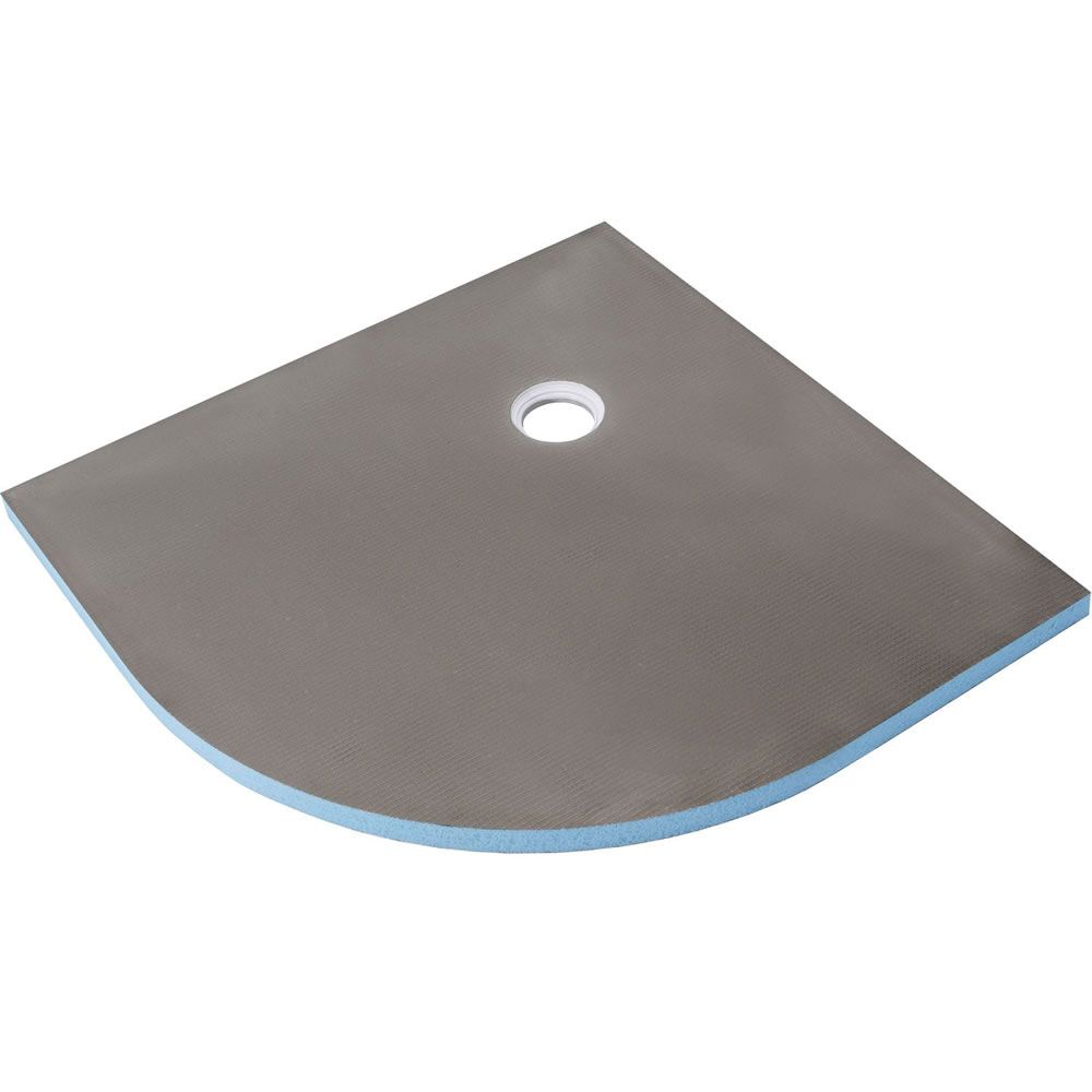 Wedi Fundo Borgo quadrant shower tray former, 1000 x 1000 x 40mm, with a corner drain. Designed for wet rooms, featuring a sloped surface for efficient drainage.