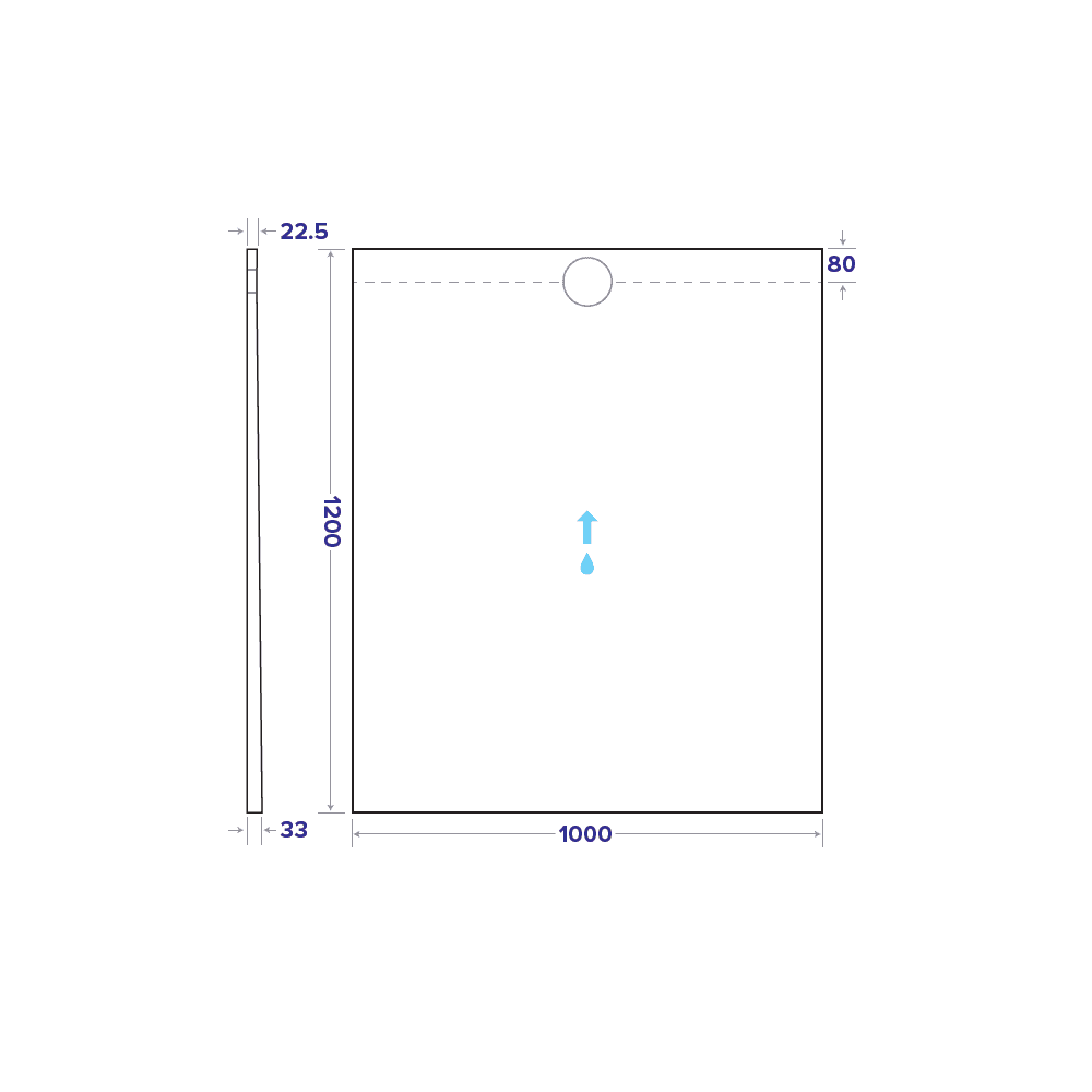 WetBase® One Infinity by wedi - Single Fall Linear Channel Drain Wet Room Shower Tray 1200 x 1000mm inc 4m Mapei Tanking Kit