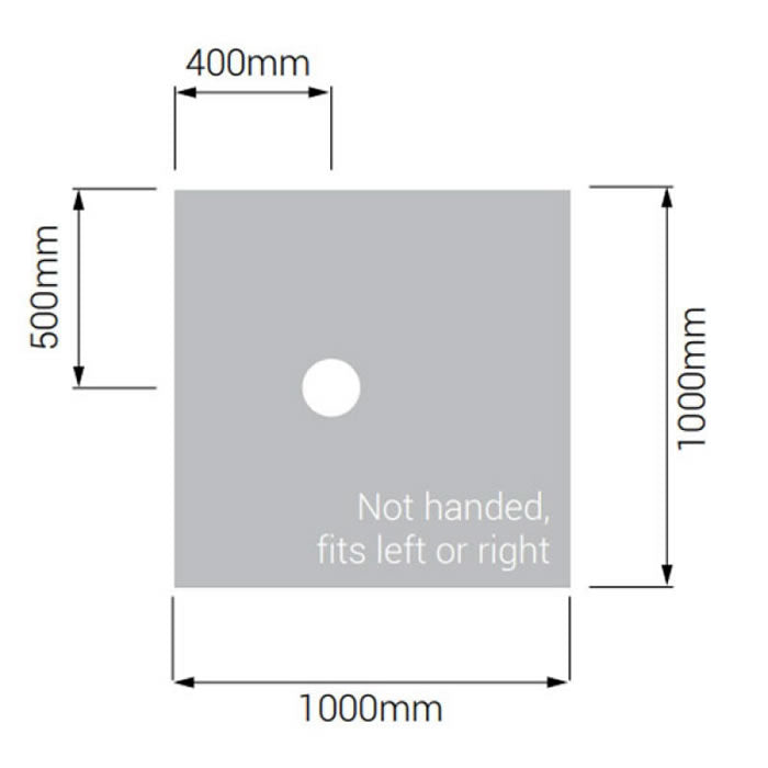 AKW Tuff Form Wet Room Shower Tray - 1000 x 1000 x 22mm