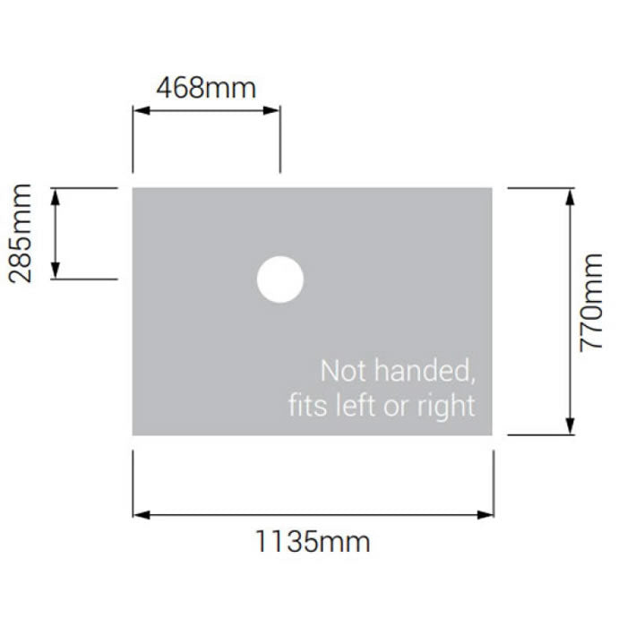AKW Tuff Form Wet Room Shower Tray - 1135 x 770 x 22mm