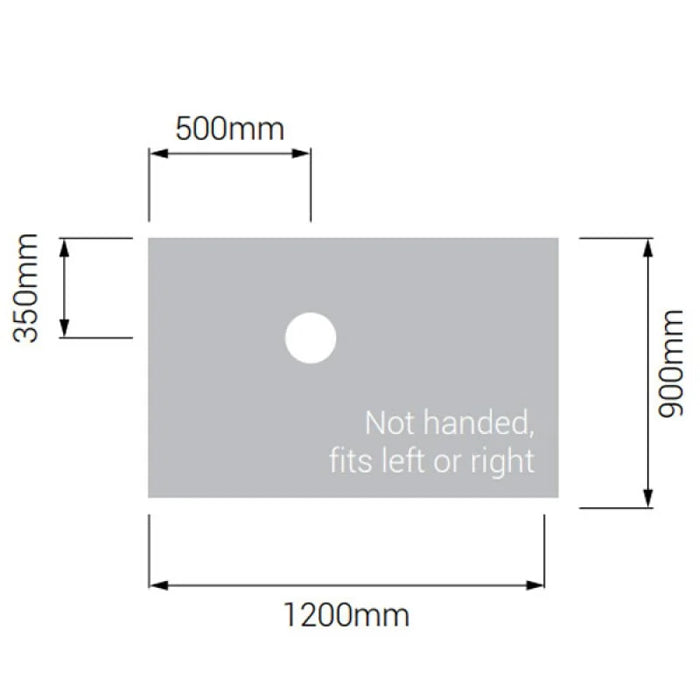 AKW Tuff Form Wet Room Shower Tray - 1200 x 900 x 22mm