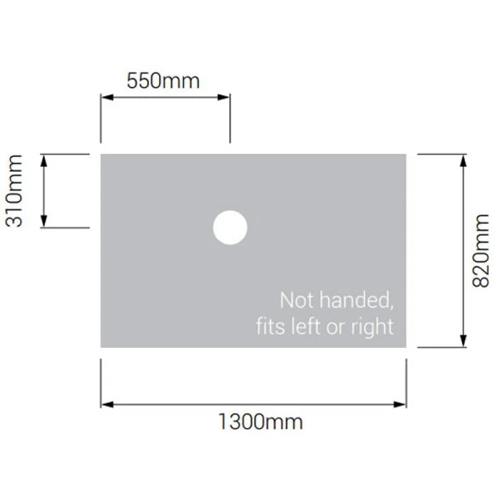AKW Tuff Form Wet Room Shower Tray - 1300 x 820 x 22mm