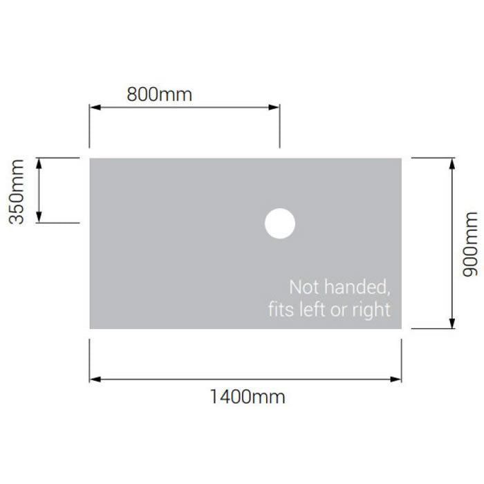 AKW Tuff Form Wet Room Shower Tray - 1400 x 900 x 22mm