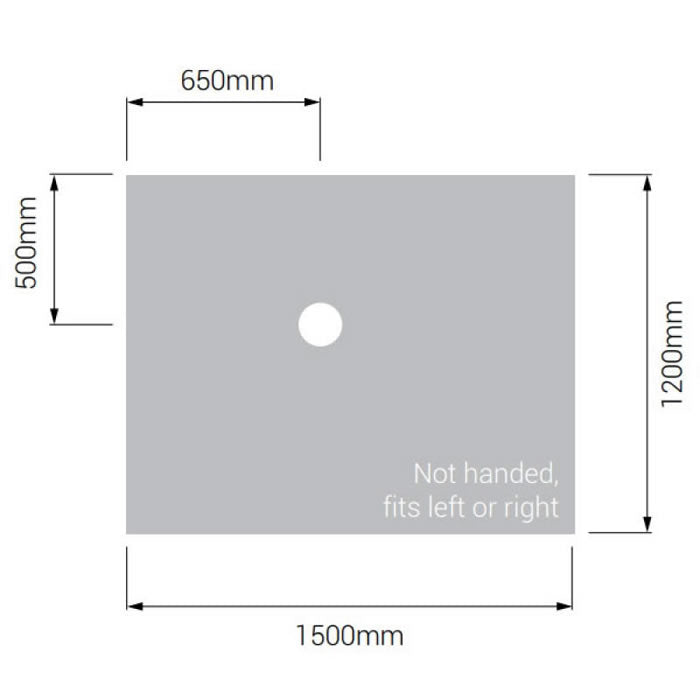 AKW Tuff Form Wet Room Shower Tray - 1500 x 1200 x 22mm