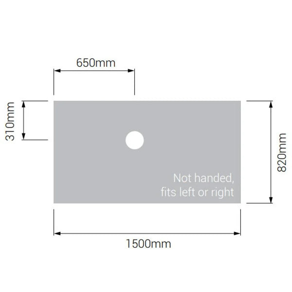 AKW Tuff Form Wet Room Shower Tray - 1500 x 820 x 22mm