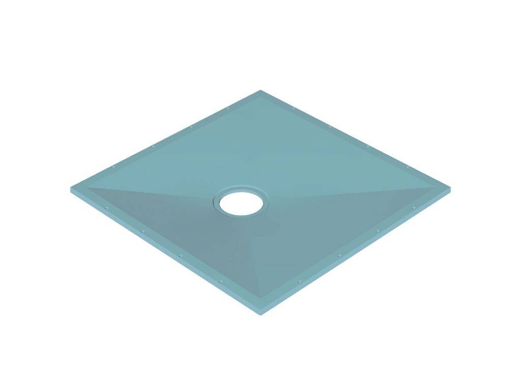 AKW Tuff Form shower tray 900x900mm with central drain