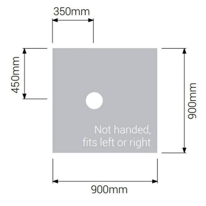 AKW Tuff Form shower tray 900x900mm with central drain