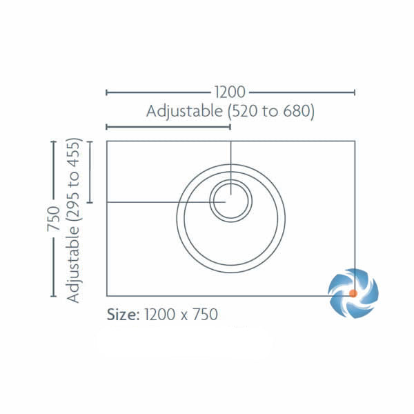 Impey Level Dec tray dimensions &mdash; 1200 x 750 x 22mm